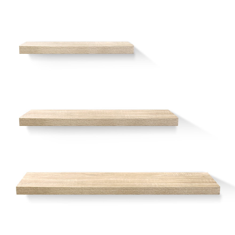 artiss-3pcs-wall-floating-shelf-set-diy-mount-storage-book-display-rack-oak at www.mallsonline.com.au