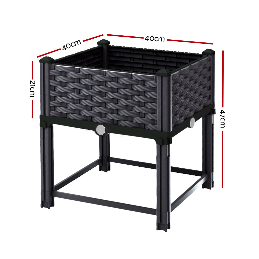 greenfingers-garden-bed-pp-raised-planter-flower-vegetable-outdoor-40x40x23cm www.mallsonline.com.au