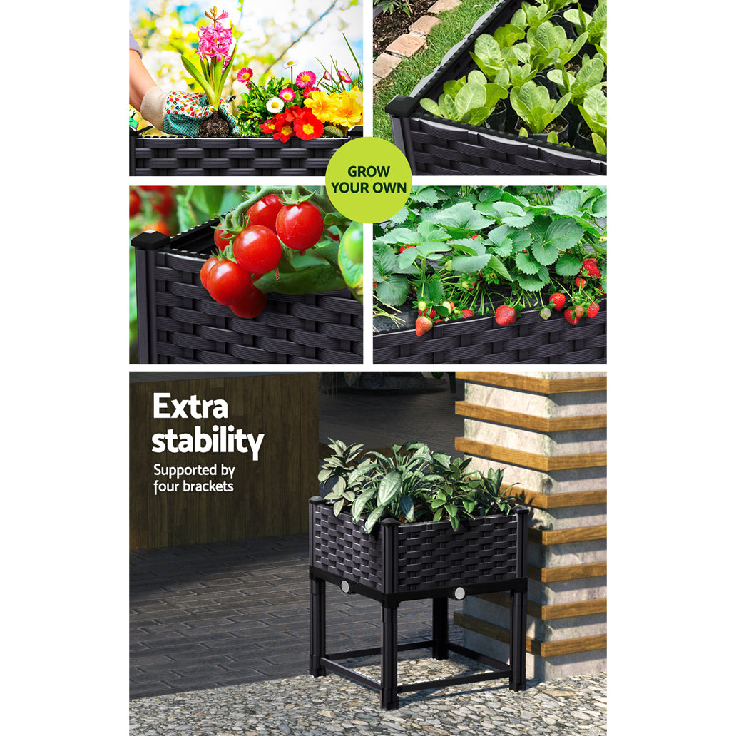 greenfingers-garden-bed-pp-raised-planter-flower-vegetable-outdoor-40x40x23cm www.mallsonline.com.au