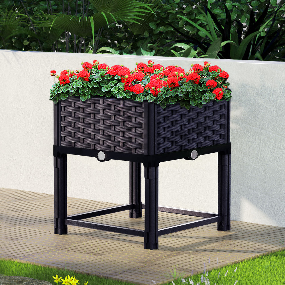 greenfingers-garden-bed-pp-raised-planter-flower-vegetable-outdoor-40x40x23cm www.mallsonline.com.au
