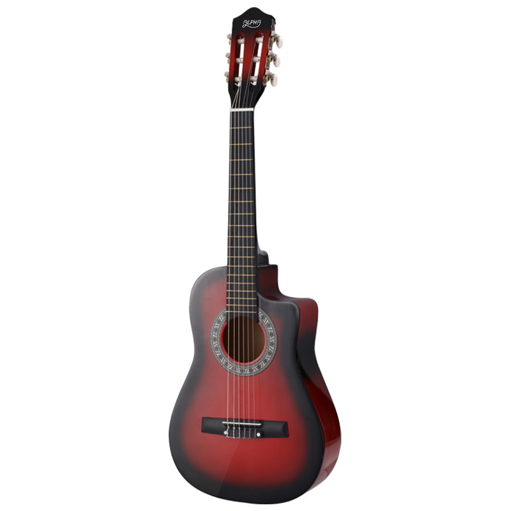 alpha-34-inch-guitar-classical-acoustic-cutaway-wooden-ideal-kids-gift-children-1-2-size-red at www.mallsonline.com.au