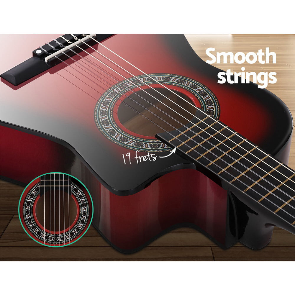 alpha-34-inch-guitar-classical-acoustic-cutaway-wooden-ideal-kids-gift-children-1-2-size-red at www.mallsonline.com.au