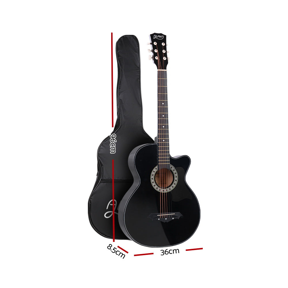 alpha-38-inch-wooden-acoustic-guitar-black at www.mallsonline.com.au