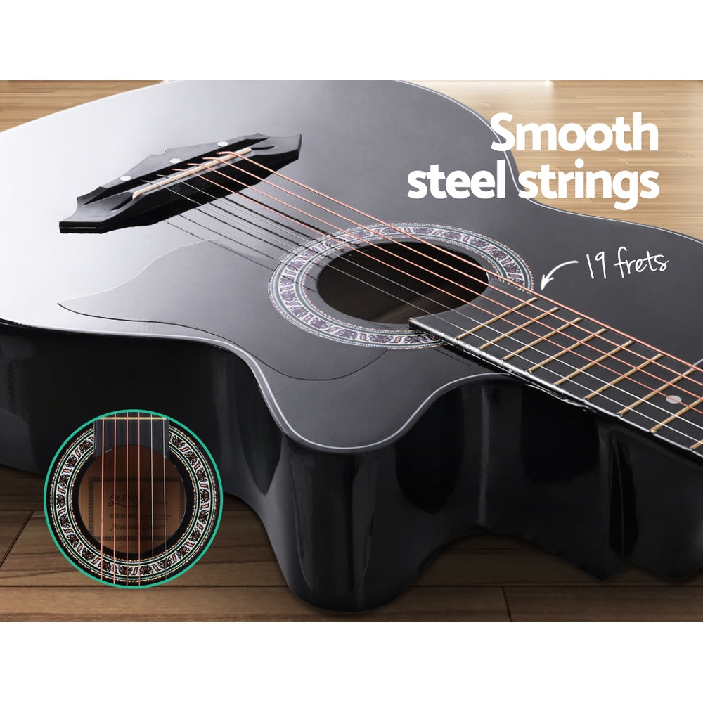 alpha-38-inch-wooden-acoustic-guitar-black at www.mallsonline.com.au