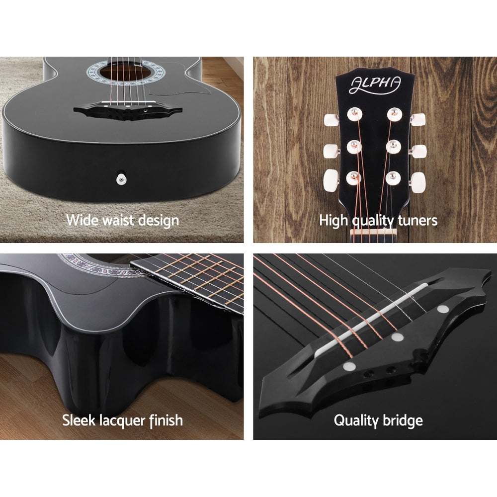 alpha-38-inch-wooden-acoustic-guitar-black at www.mallsonline.com.au
