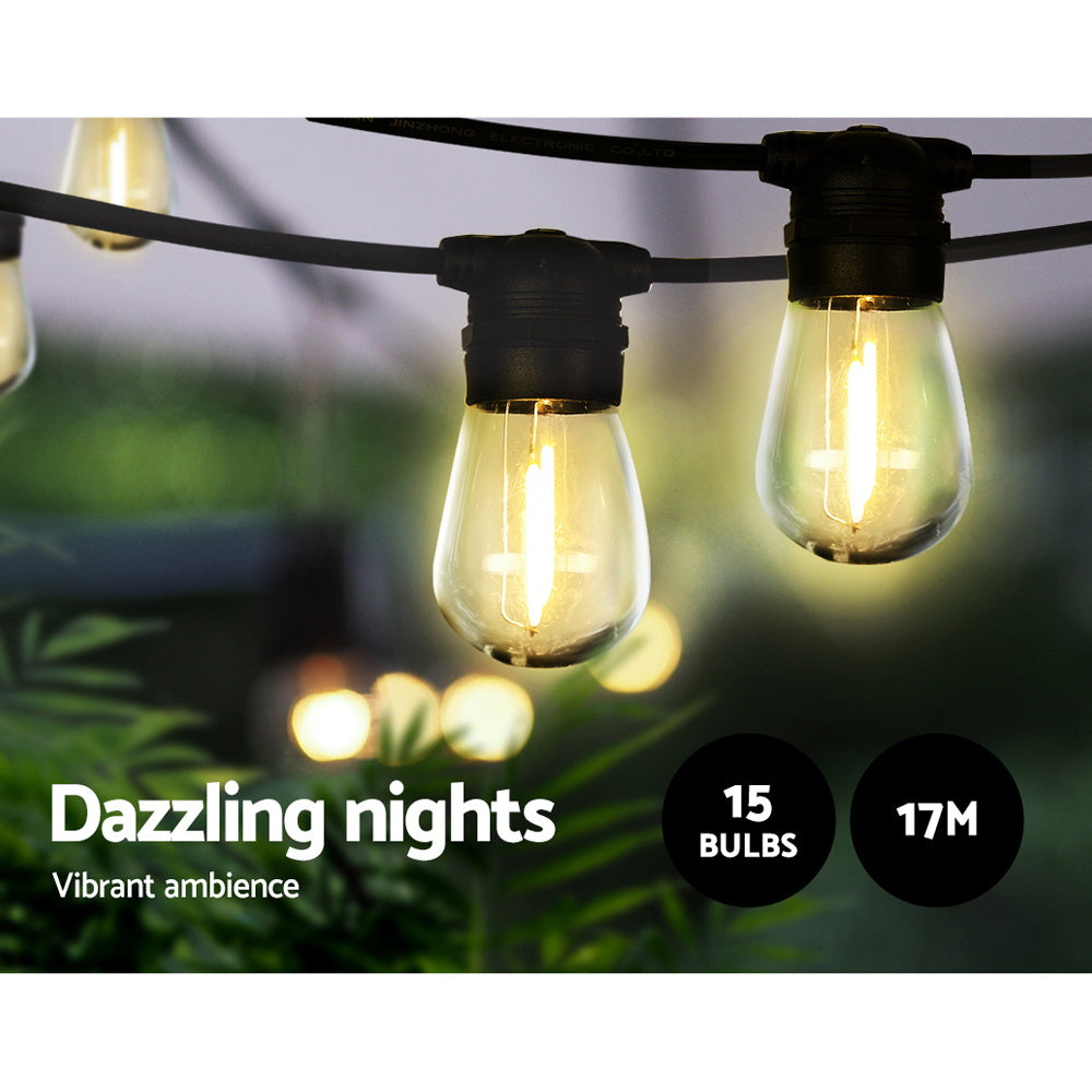 jingle-jollys-17m-festoon-string-lights-solar-wedding-party-waterproof-outdoor at www.mallsonline.com.au