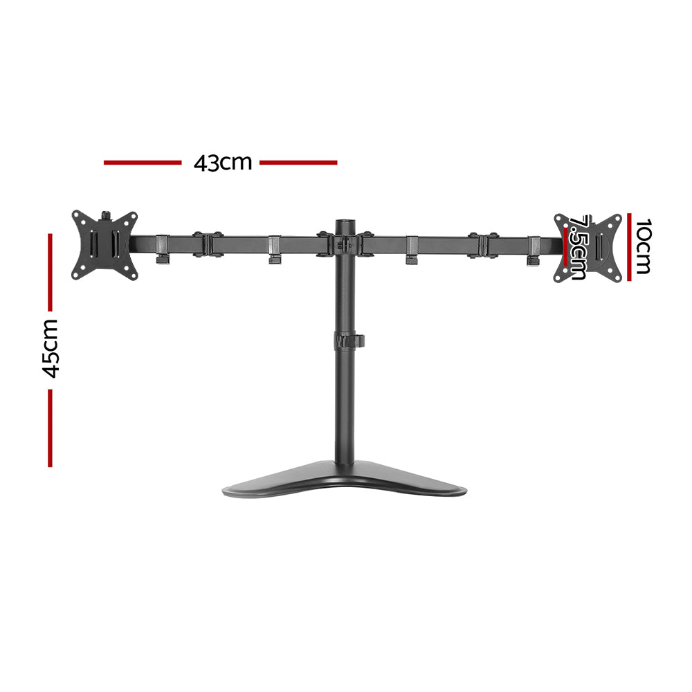 artiss-monitor-arm-stand-dual-black at www.mallsonline.com.au