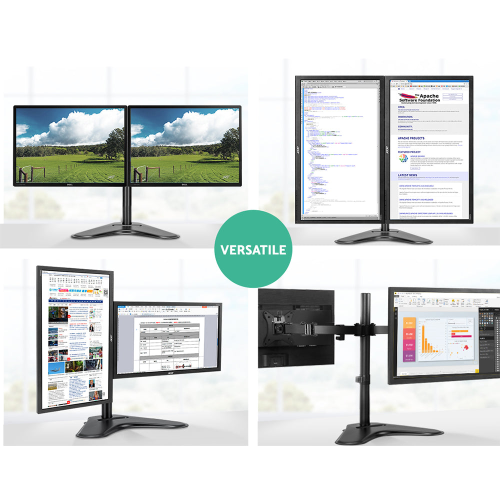 artiss-monitor-arm-stand-dual-black at www.mallsonline.com.au