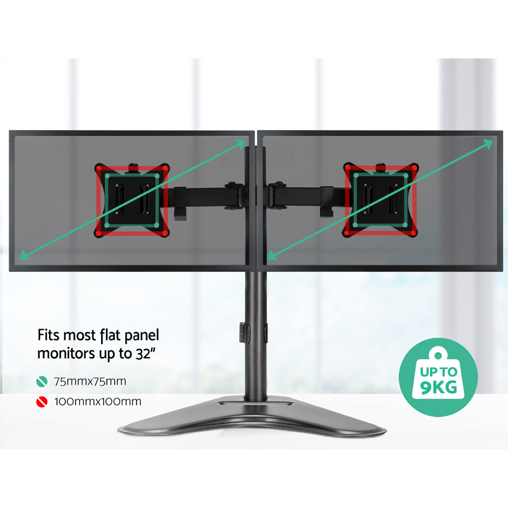 artiss-monitor-arm-stand-dual-black at www.mallsonline.com.au
