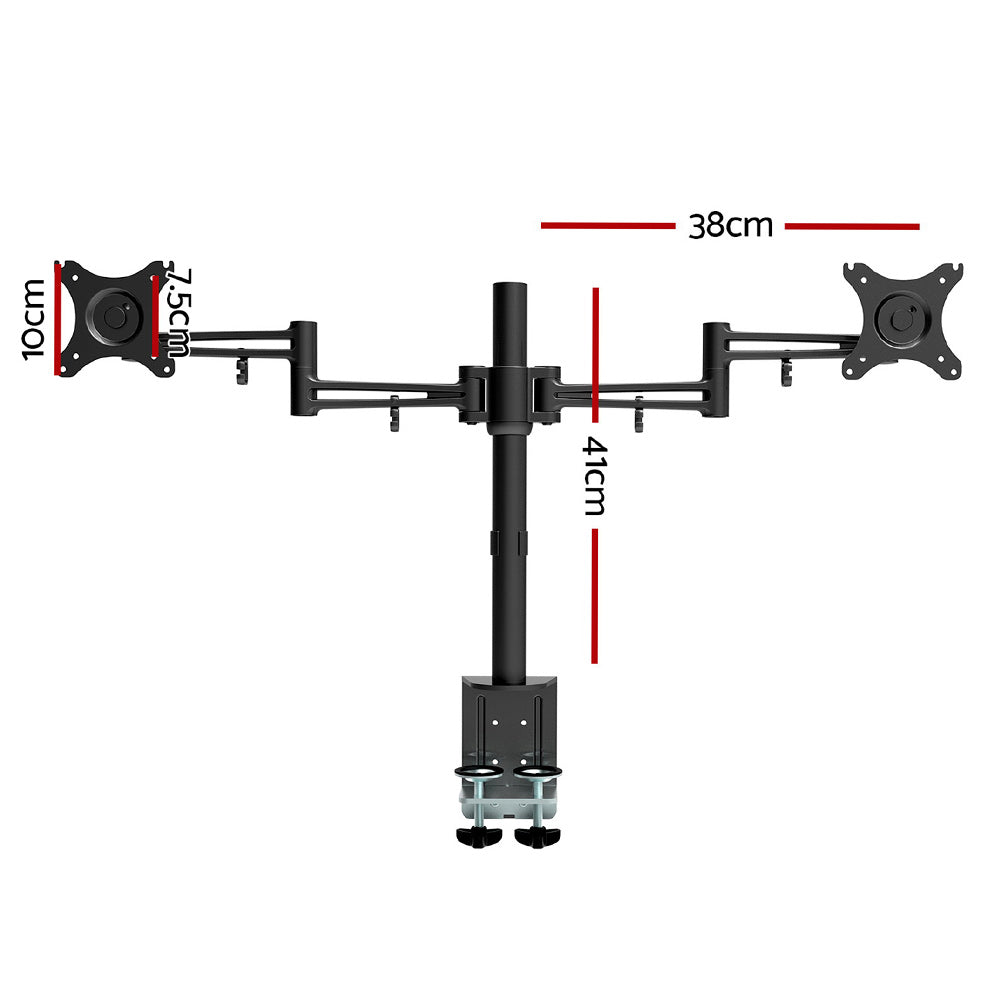 artiss-monitor-arm-mount-dual-black at www.mallsonline.com.au