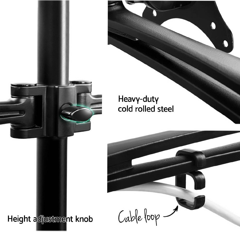 artiss-monitor-arm-mount-dual-black at www.mallsonline.com.au