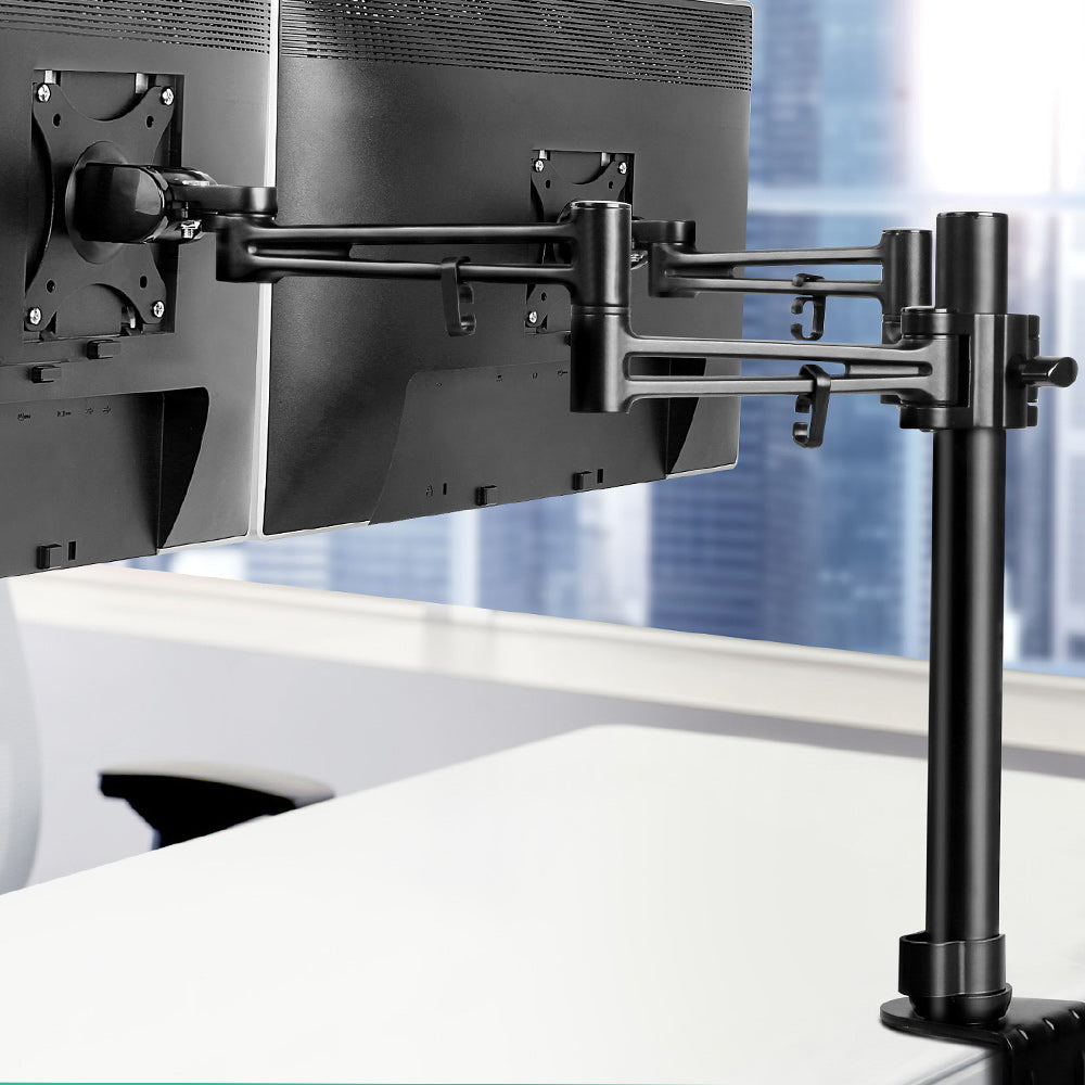 artiss-monitor-arm-mount-dual-black at www.mallsonline.com.au