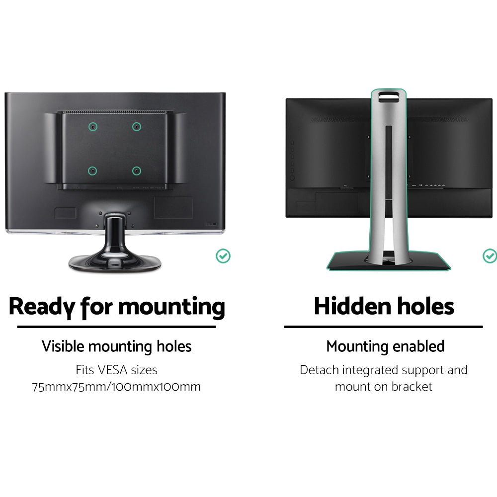 artiss-monitor-arm-mount-dual-gas-black at www.mallsonline.com.au