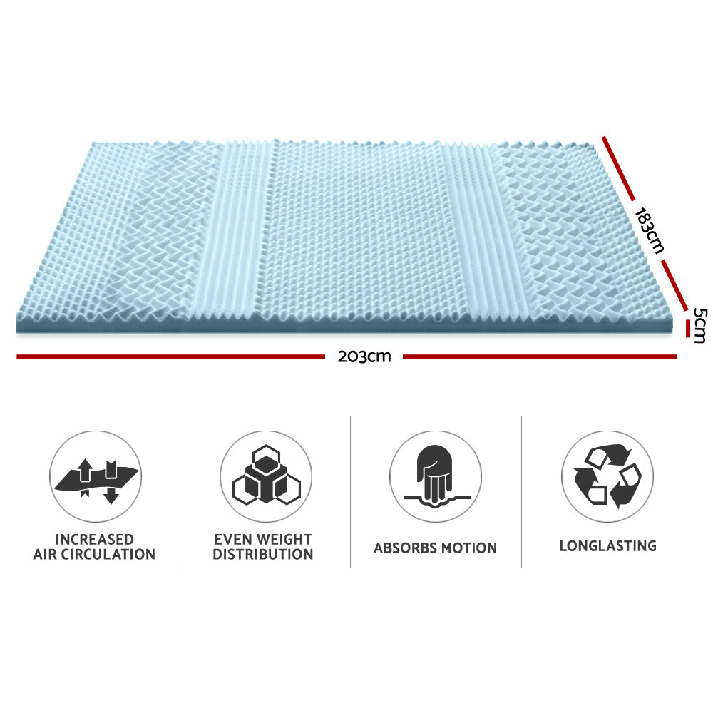 giselle-bedding-cool-gel-7-zone-memory-foam-mattress-topper-w-bamboo-cover-5cm-king at www.mallsonline.com.au