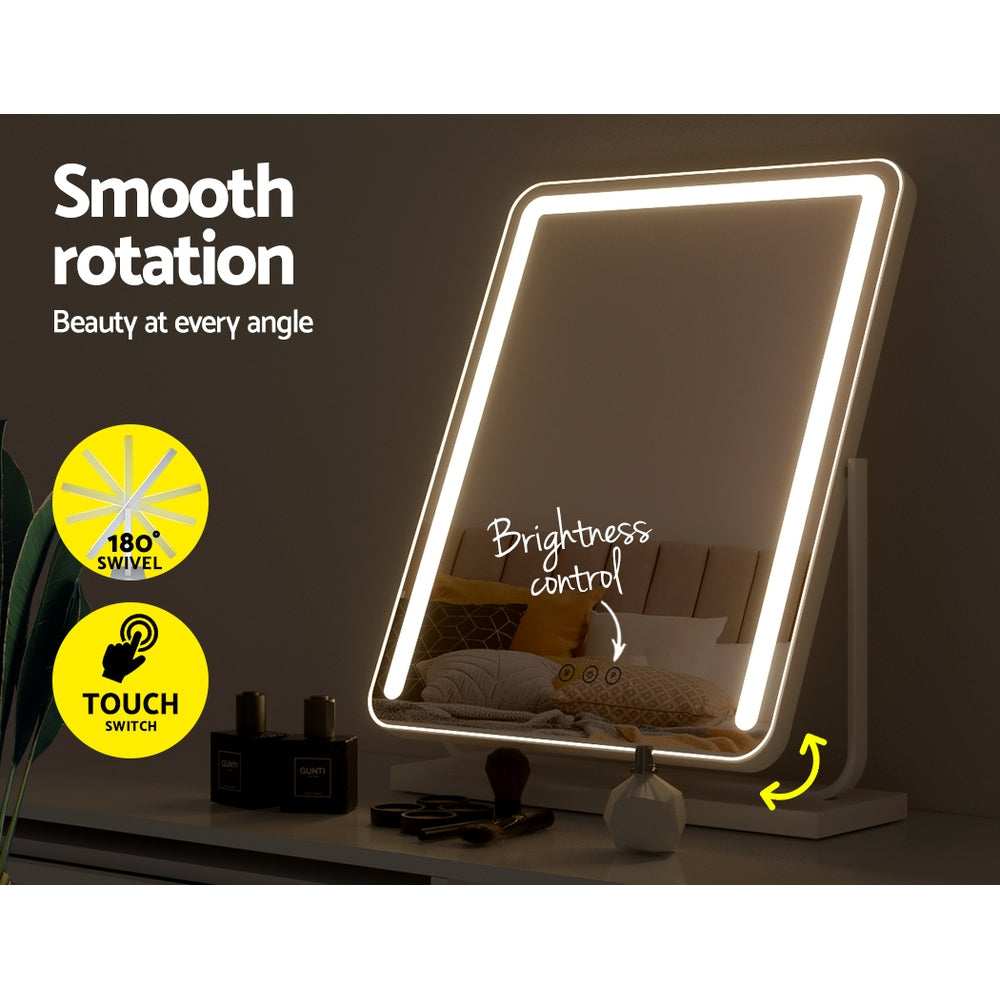 embellir-makeup-mirror-with-lights-hollywood-vanity-led-mirrors-white-40x50cm at www.mallsonline.com.au