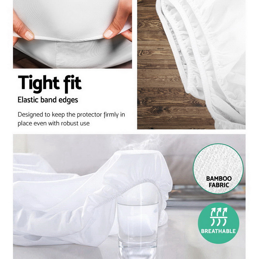 giselle-bedding-king-single-size-waterproof-bamboo-mattress-protector at www.mallsonline.com.au