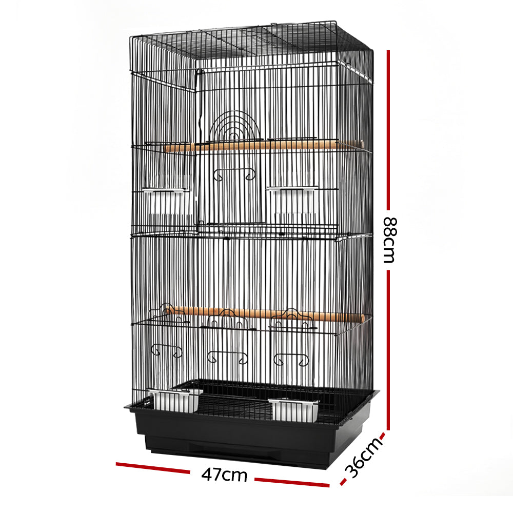 i-pet-medium-bird-cage-with-perch-black www.mallsonline.com.au