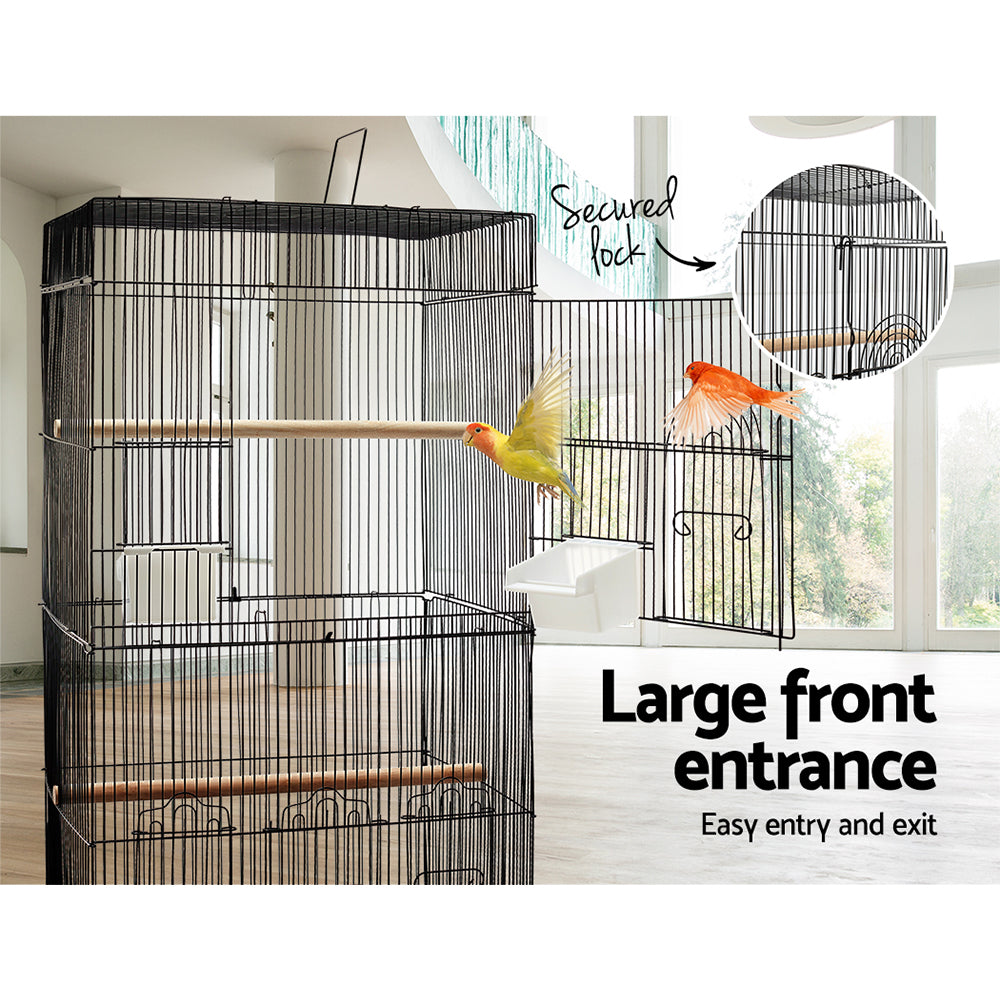 i-pet-medium-bird-cage-with-perch-black www.mallsonline.com.au