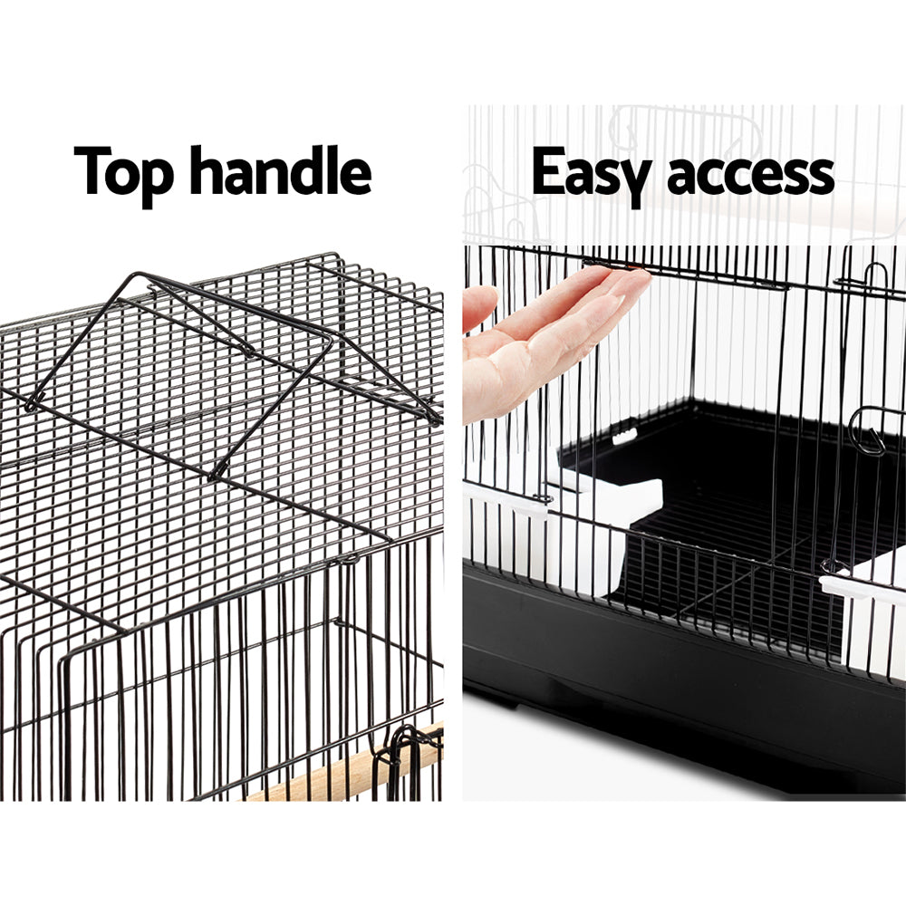 i-pet-medium-bird-cage-with-perch-black www.mallsonline.com.au