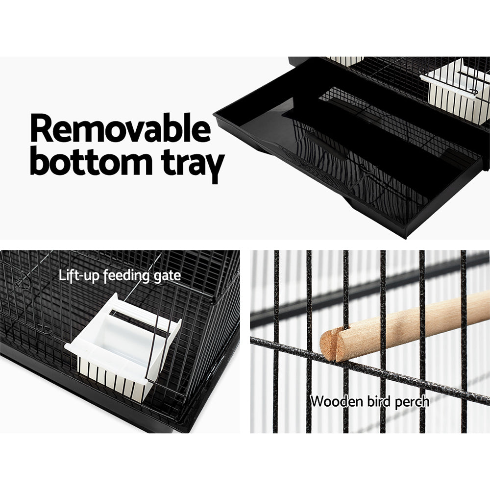 i-pet-medium-bird-cage-with-perch-black www.mallsonline.com.au