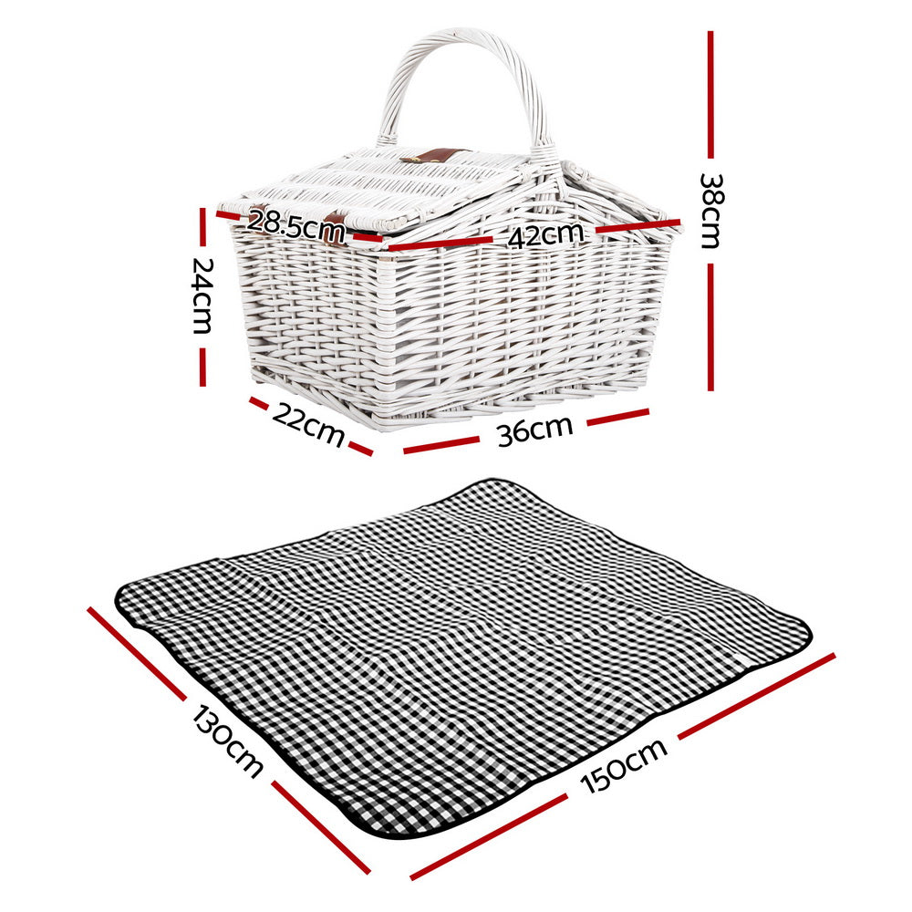 alfresco-2-person-picnic-basket-vintage-baskets-outdoor-insulated-blanket www.mallsonline.com.au