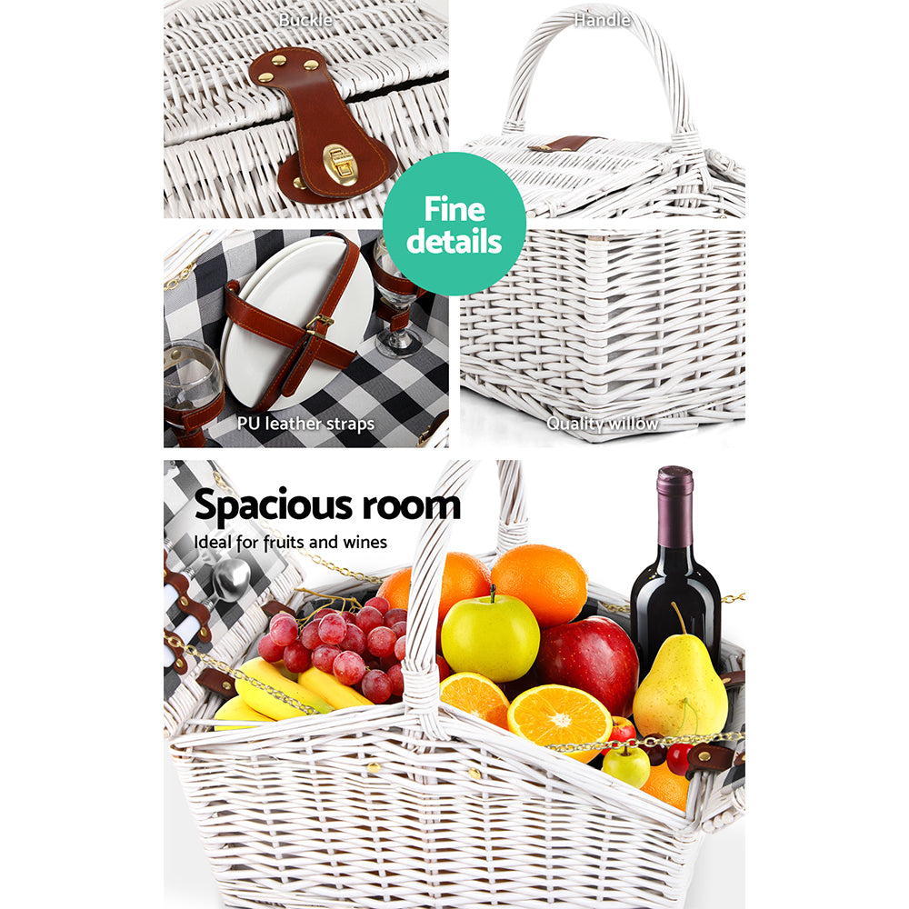 alfresco-2-person-picnic-basket-vintage-baskets-outdoor-insulated-blanket www.mallsonline.com.au