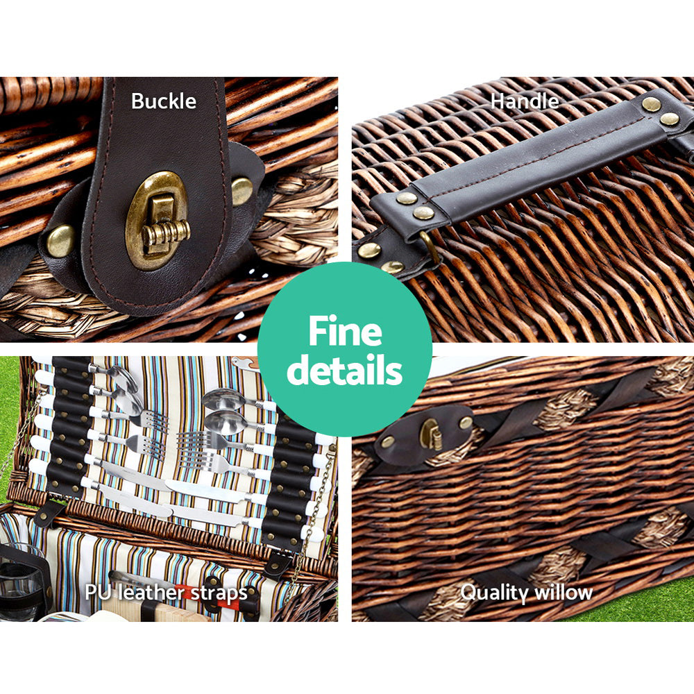 alfresco-4-person-picnic-basket-wicker-baskets-outdoor-insulated-gift-blanket www.mallsonline.com.au