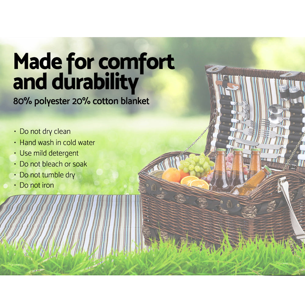 alfresco-4-person-picnic-basket-wicker-baskets-outdoor-insulated-gift-blanket www.mallsonline.com.au
