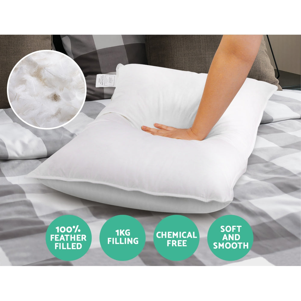 giselle-bedding-set-of-2-duck-down-pillow-white at www.mallsonline.com.au