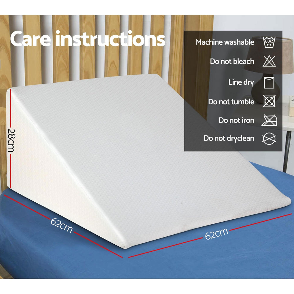 giselle-bedding-foam-wedge-back-support-pillow-beige at www.mallsonline.com.au