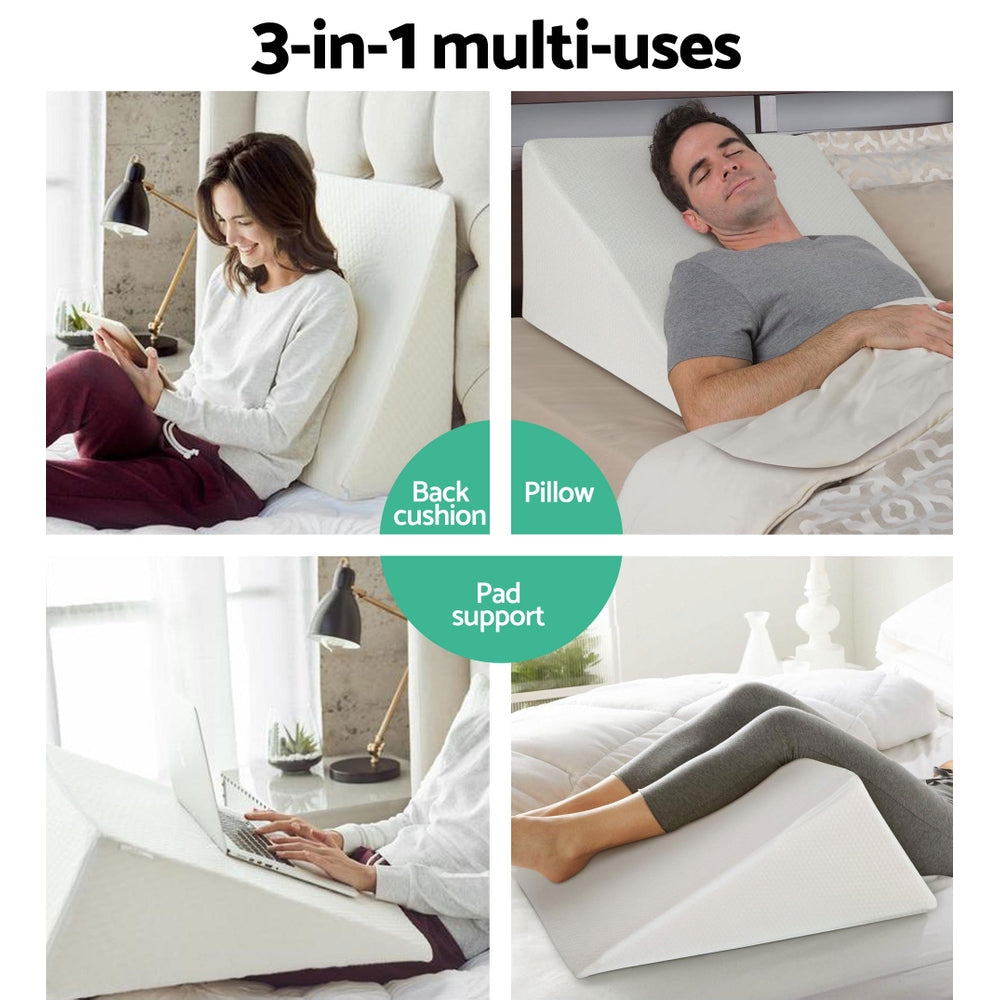 giselle-bedding-foam-wedge-back-support-pillow-beige at www.mallsonline.com.au