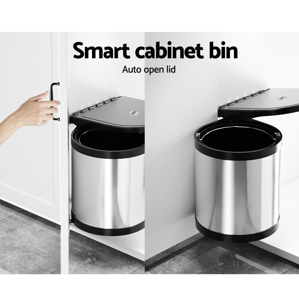cefito-kitchen-swing-out-pull-out-bin-stainless-steel-garbage-rubbish-can-12l www.mallsonline.com.au