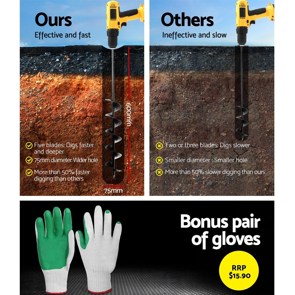 giantz-power-garden-auger-small-earth-planter-75-x-600mm-black www.mallsonline.com.au