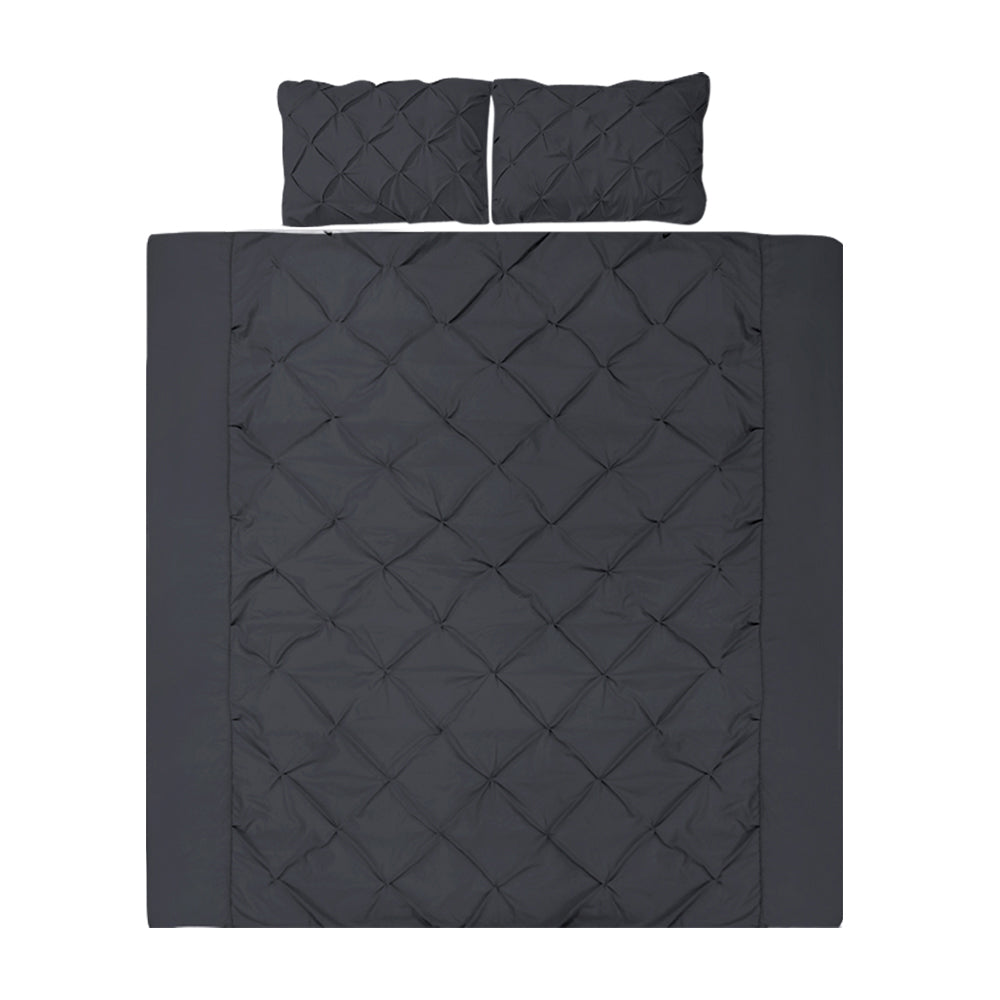 giselle-quilt-cover-set-diamond-pinch-black-king at www.mallsonline.com.au