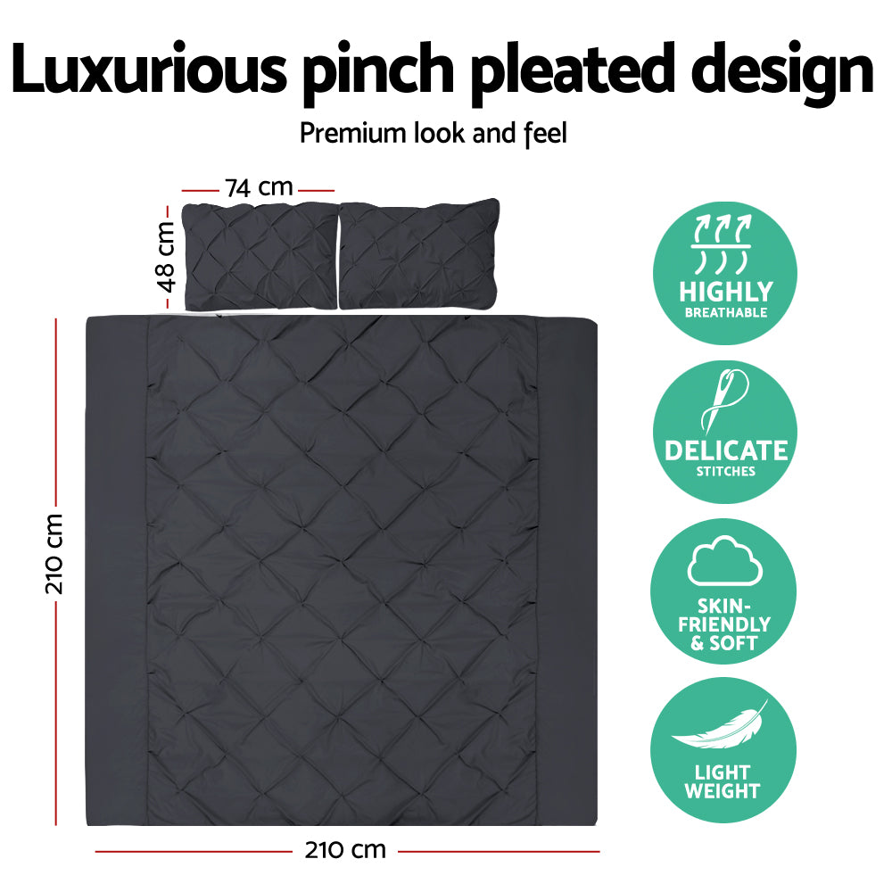 giselle-quilt-cover-set-diamond-pinch-black-queen at www.mallsonline.com.au