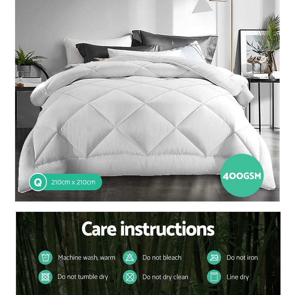 giselle-bedding-queen-size-400gsm-microfibre-bamboo-microfiber-quilt at www.mallsonline.com.au