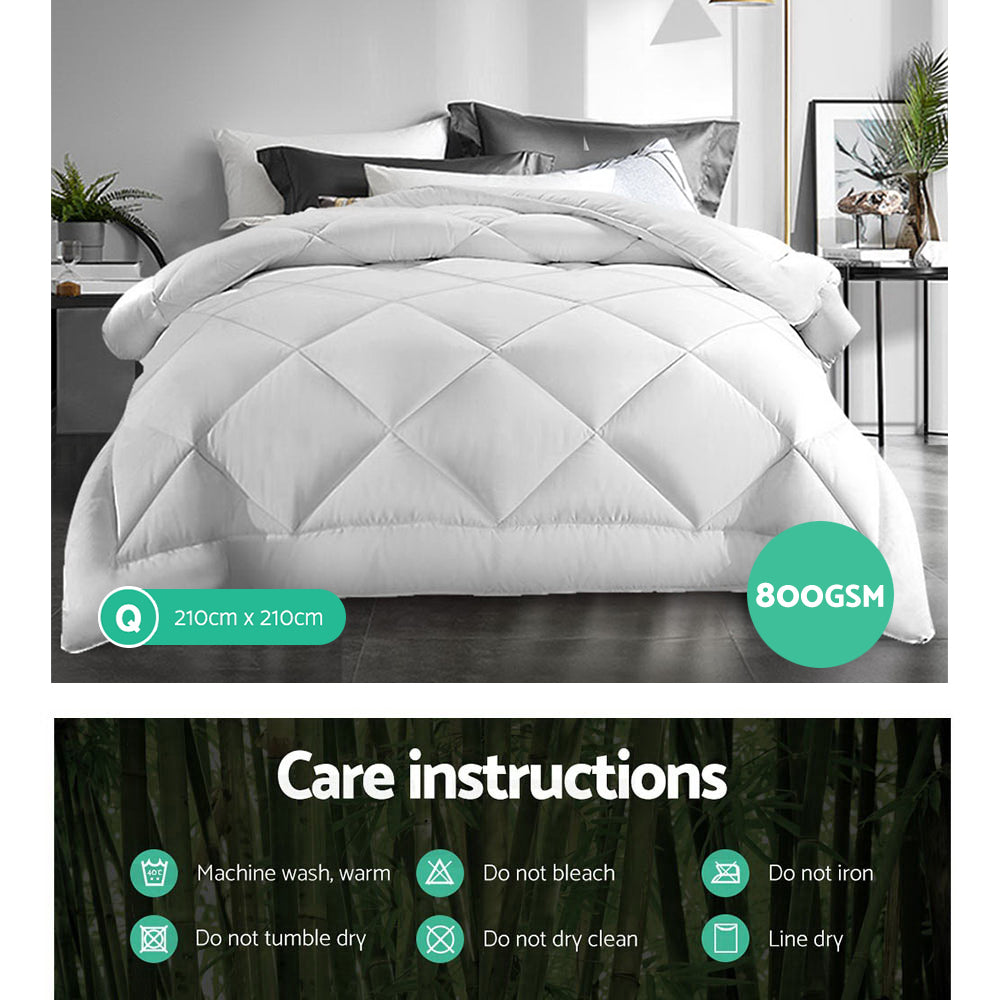 giselle-bedding-queen-size-800gsm-microfibre-bamboo-microfiber-quilt at www.mallsonline.com.au