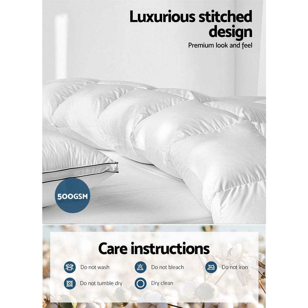 giselle-bedding-duck-down-feather-quilt-500gsm-queen-size at www.mallsonline.com.au