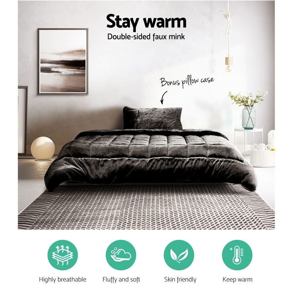 giselle-bedding-faux-mink-quilt-single-size-charcoal at www.mallsonline.com.au