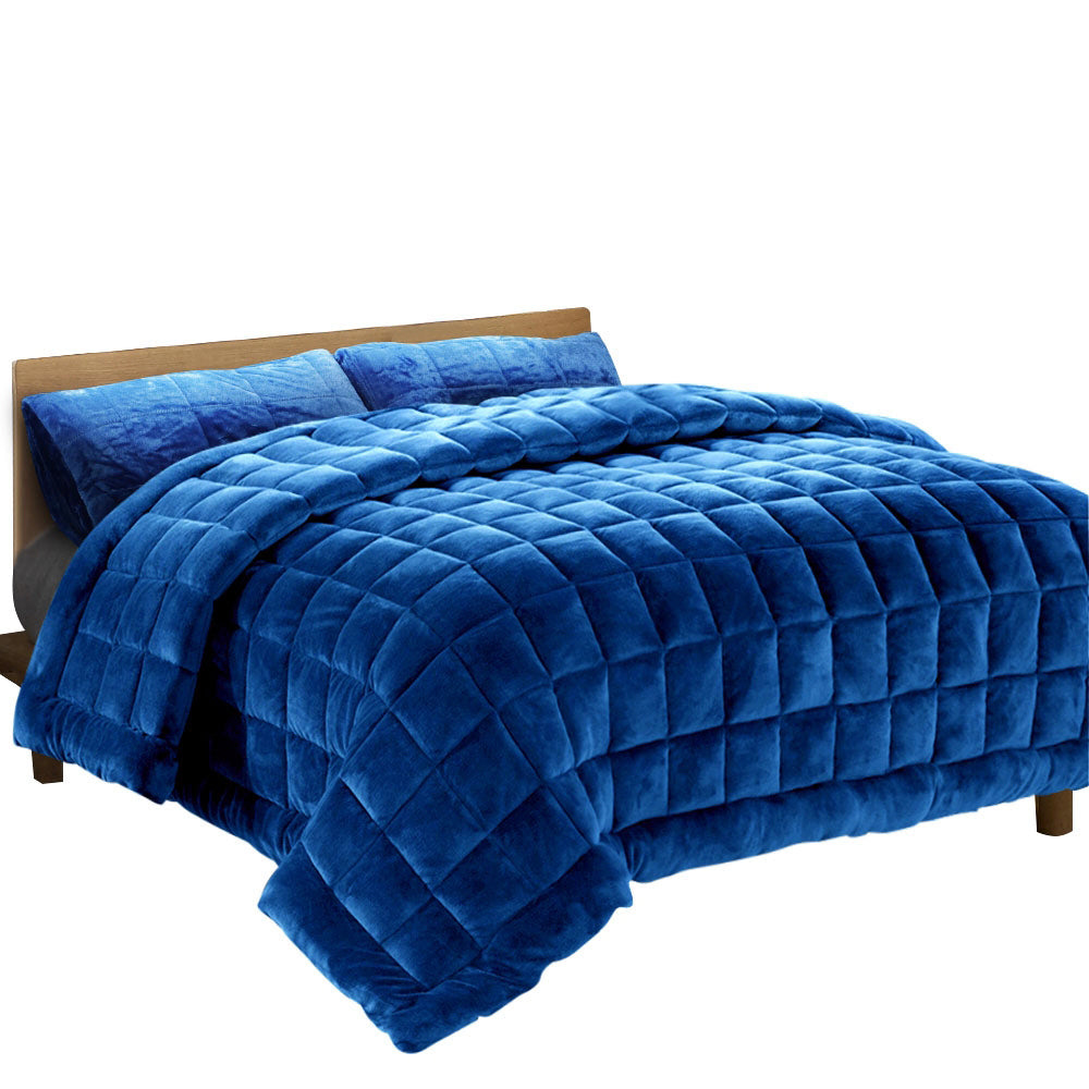 giselle-bedding-faux-mink-quilt-queen-size-navy at www.mallsonline.com.au