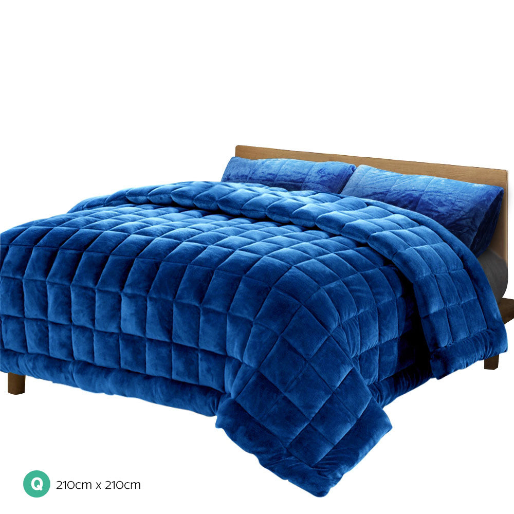 giselle-bedding-faux-mink-quilt-queen-size-navy at www.mallsonline.com.au