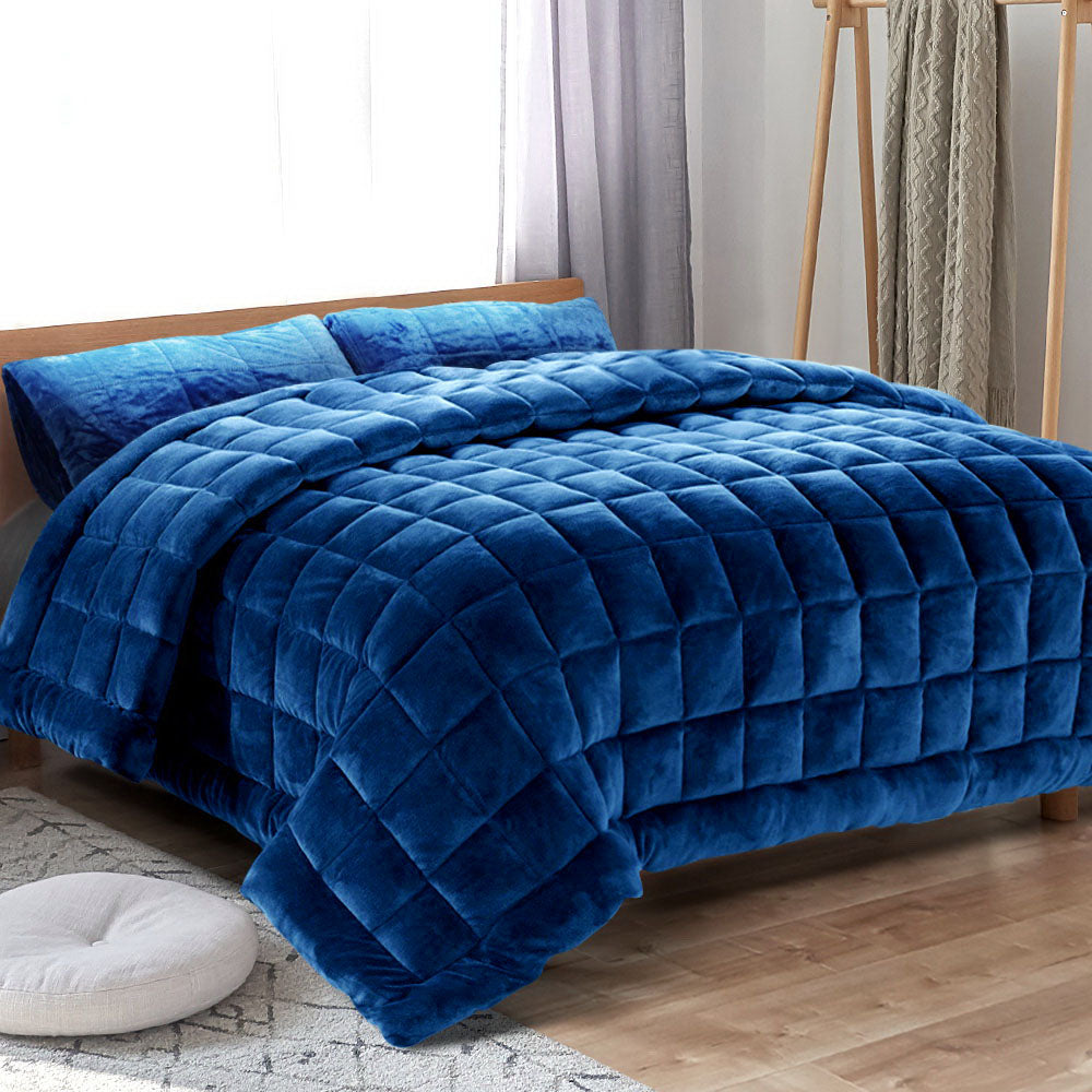 giselle-bedding-faux-mink-quilt-queen-size-navy at www.mallsonline.com.au