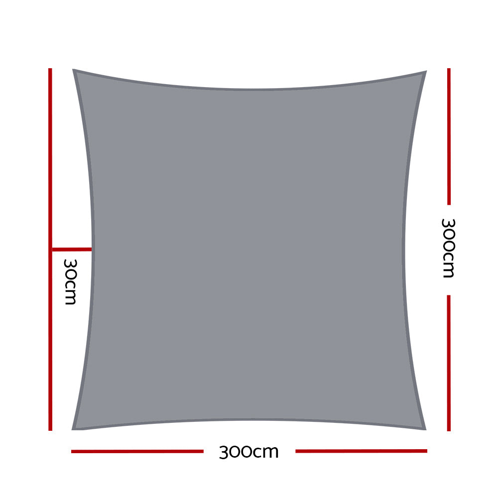 instahut-sun-shade-sail-cloth-shadecloth-rectangle-canopy-grey-280gsm-3x3m www.mallsonline.com.au