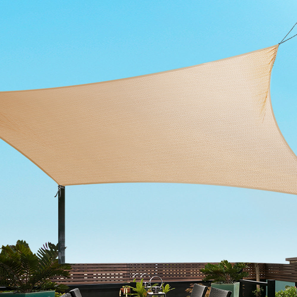 instahut-sun-shade-sail-cloth-shadecloth-rectangle-heavy-duty-sand-canopy-3x6m www.mallsonline.com.au