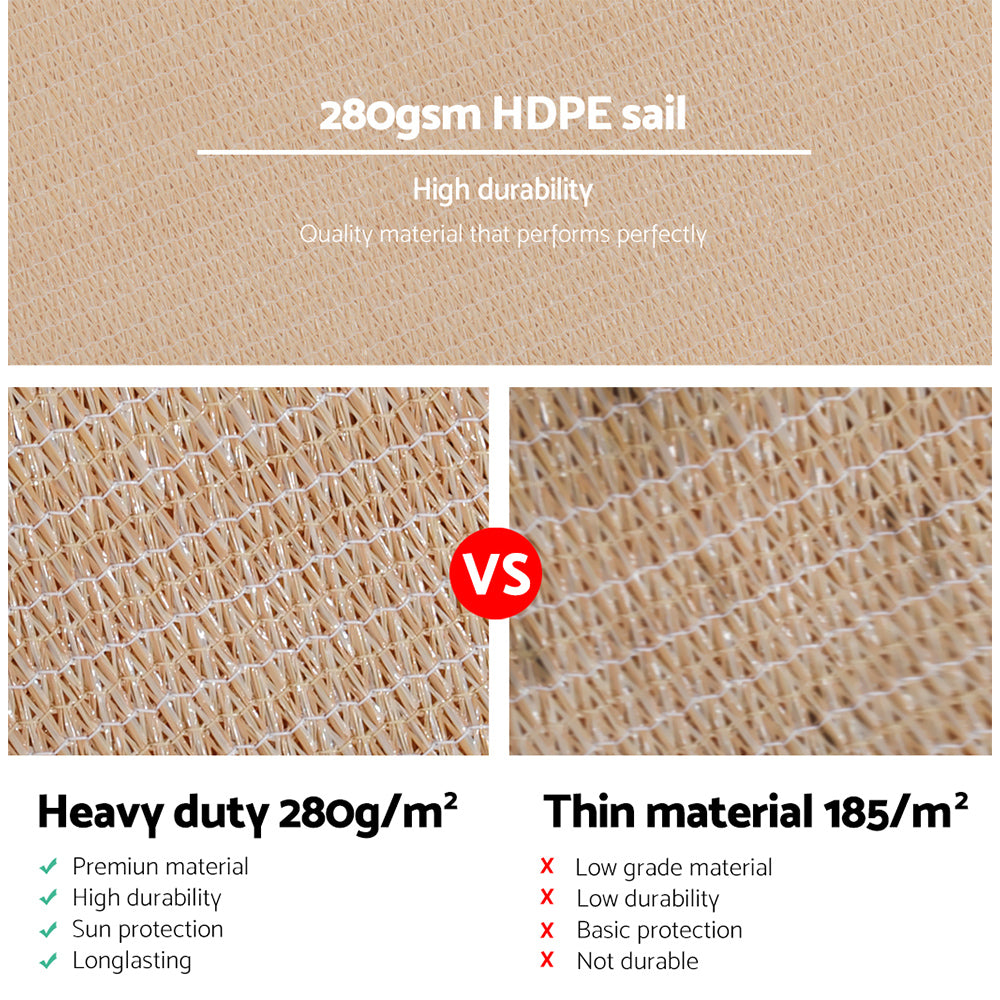 instahut-2-5x3m-shade-sail-sun-shadecloth-280gsm-sand www.mallsonline.com.au