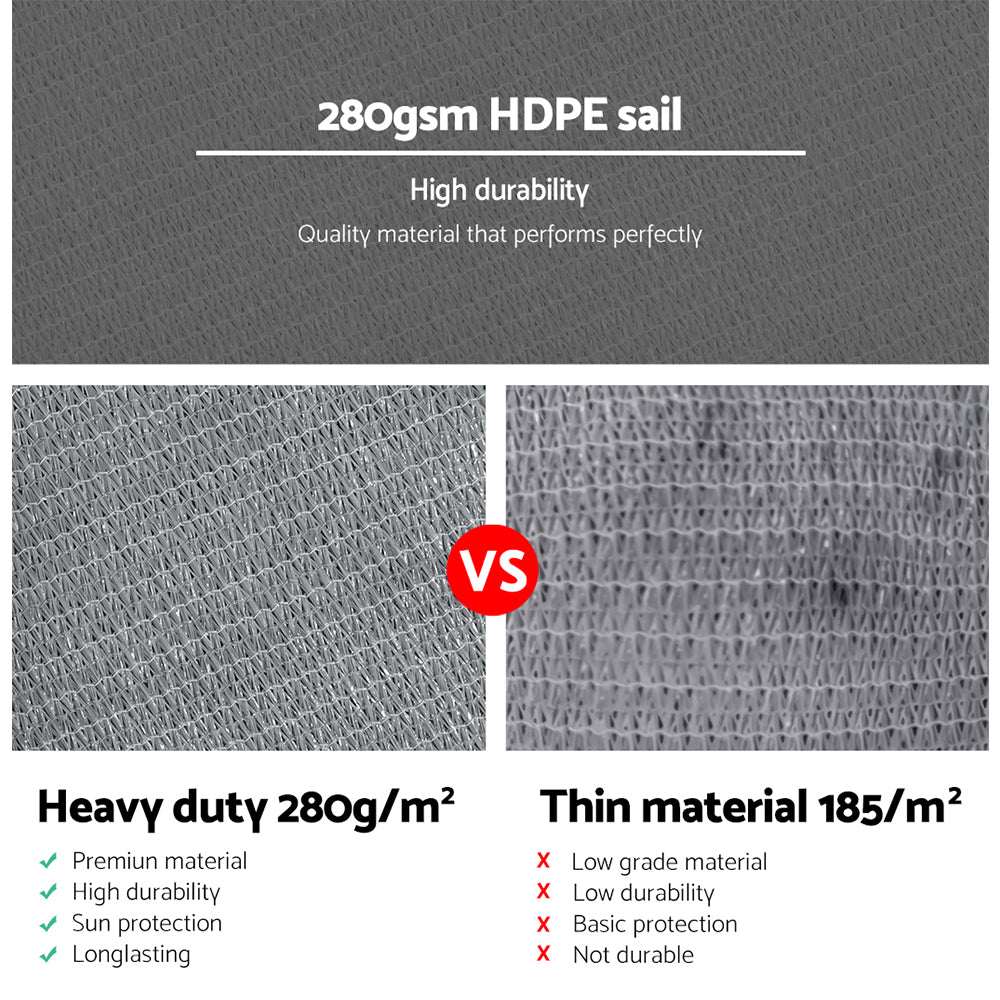 instahut-sun-shade-sail-shadecloth-outdoor-280gsm-5x5x5m www.mallsonline.com.au