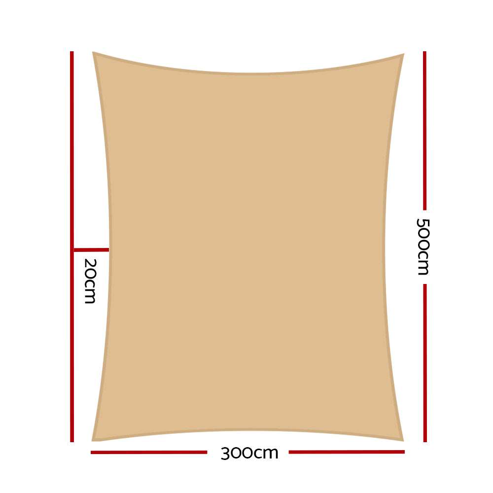 instahut-3-x-5m-waterproof-rectangle-shade-sail-cloth-sand-beige www.mallsonline.com.au