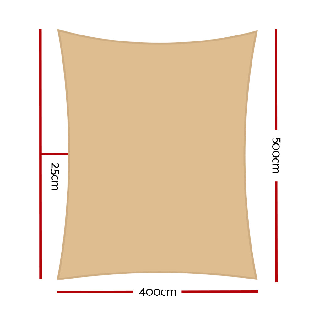 instahut-4-x-5m-waterproof-rectangle-shade-sail-cloth-sand-beige www.mallsonline.com.au