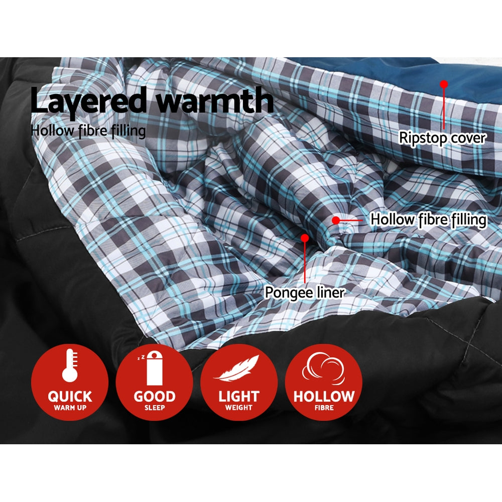 weisshorn-sleeping-bag-camping-hiking-tent-outdoor-comfort-5-degree-navy at www.mallsonline.com.au