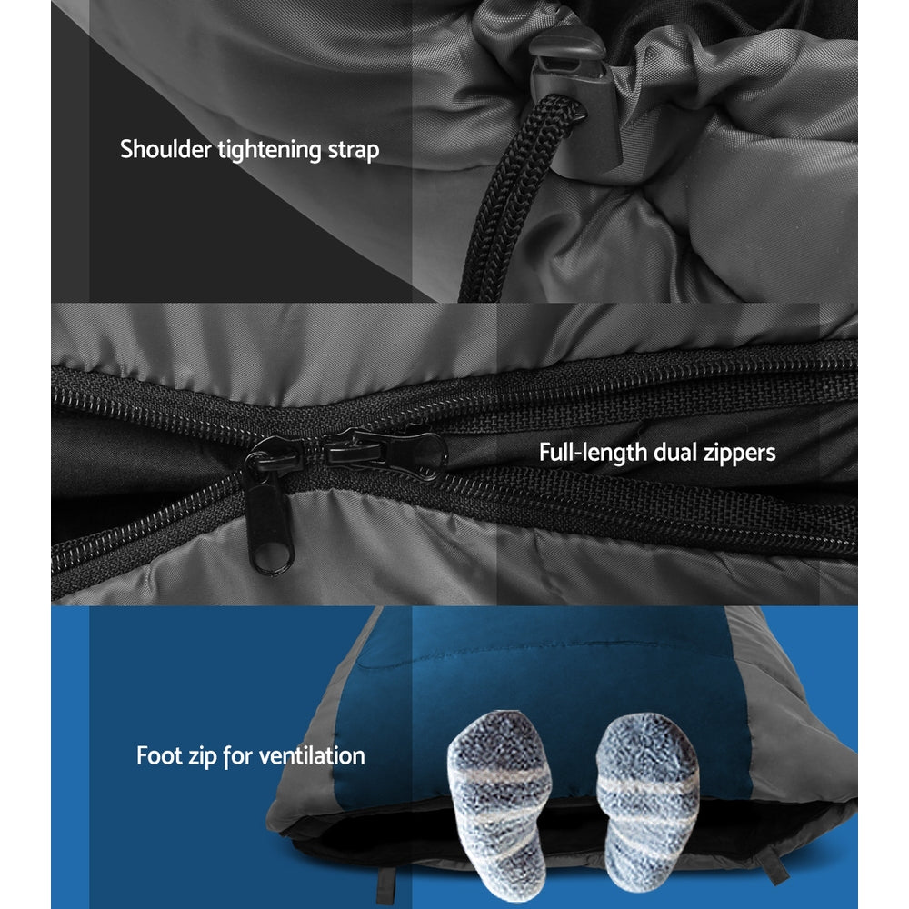 weisshorn-sleeping-bag-to-0-degree-navy at www.mallsonline.com.au